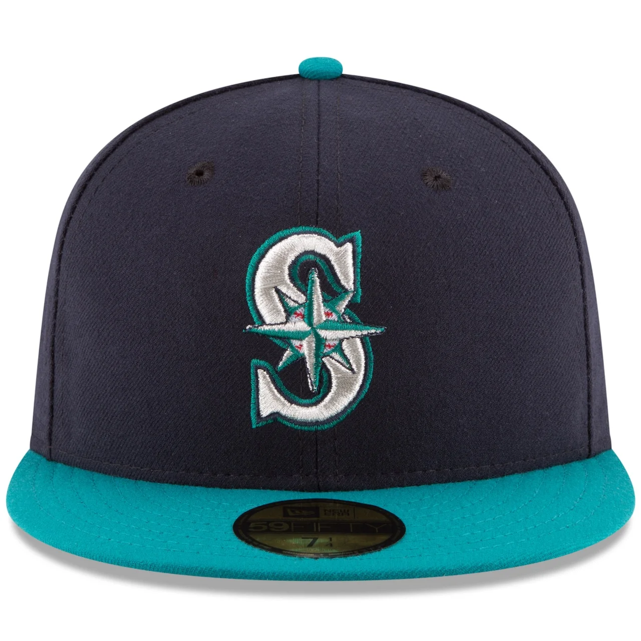 Men's Seattle Mariners New Era Navy/Aqua Alternate Authentic Collection On Field 59FIFTY Fitted Hat 4 Men's Seattle Mariners New Era Navy/Aqua Alternate Authentic Collection On Field 59FIFTY Fitted Hat - Image 2
