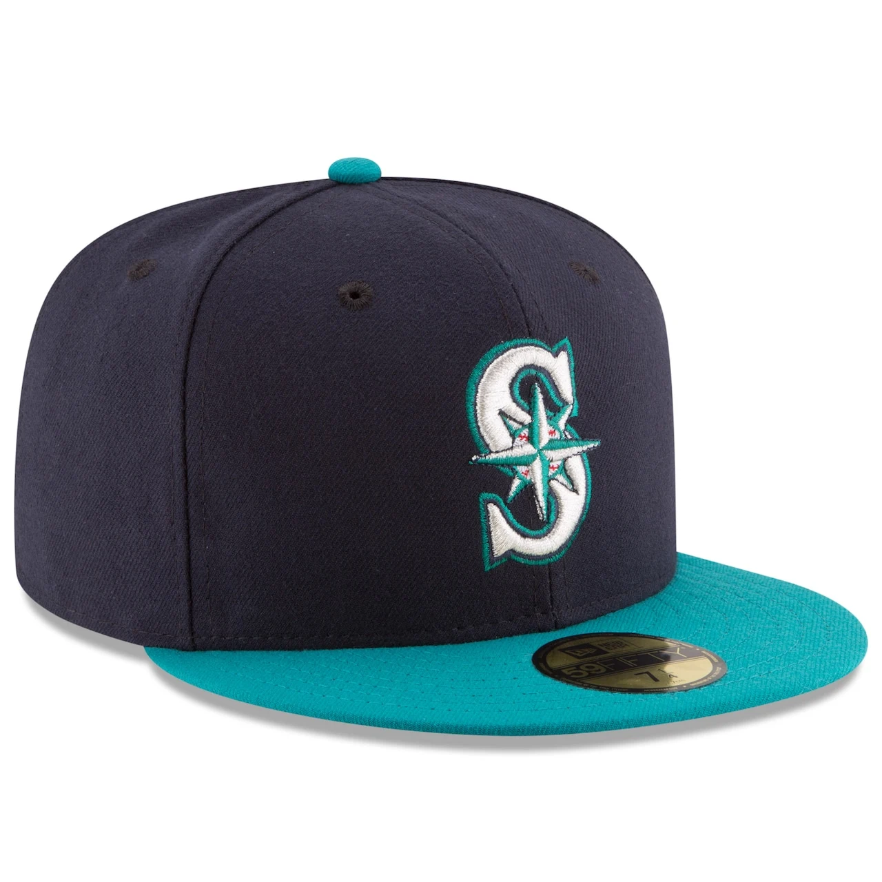 Men's Seattle Mariners New Era Navy/Aqua Alternate Authentic Collection On Field 59FIFTY Fitted Hat 5 Men's Seattle Mariners New Era Navy/Aqua Alternate Authentic Collection On Field 59FIFTY Fitted Hat - Image 3