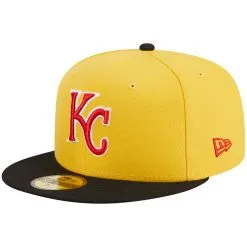 Men's Kansas City Royals New Era Yellow/Black Grilled 59FIFTY Fitted Hat -Baseball Shop black kansas city royals grilled 59fifty fitted hat ss5 p 200006671pv 3u mndvd8cgaxbraaotilvev g00og6ripnjdy7226xyd