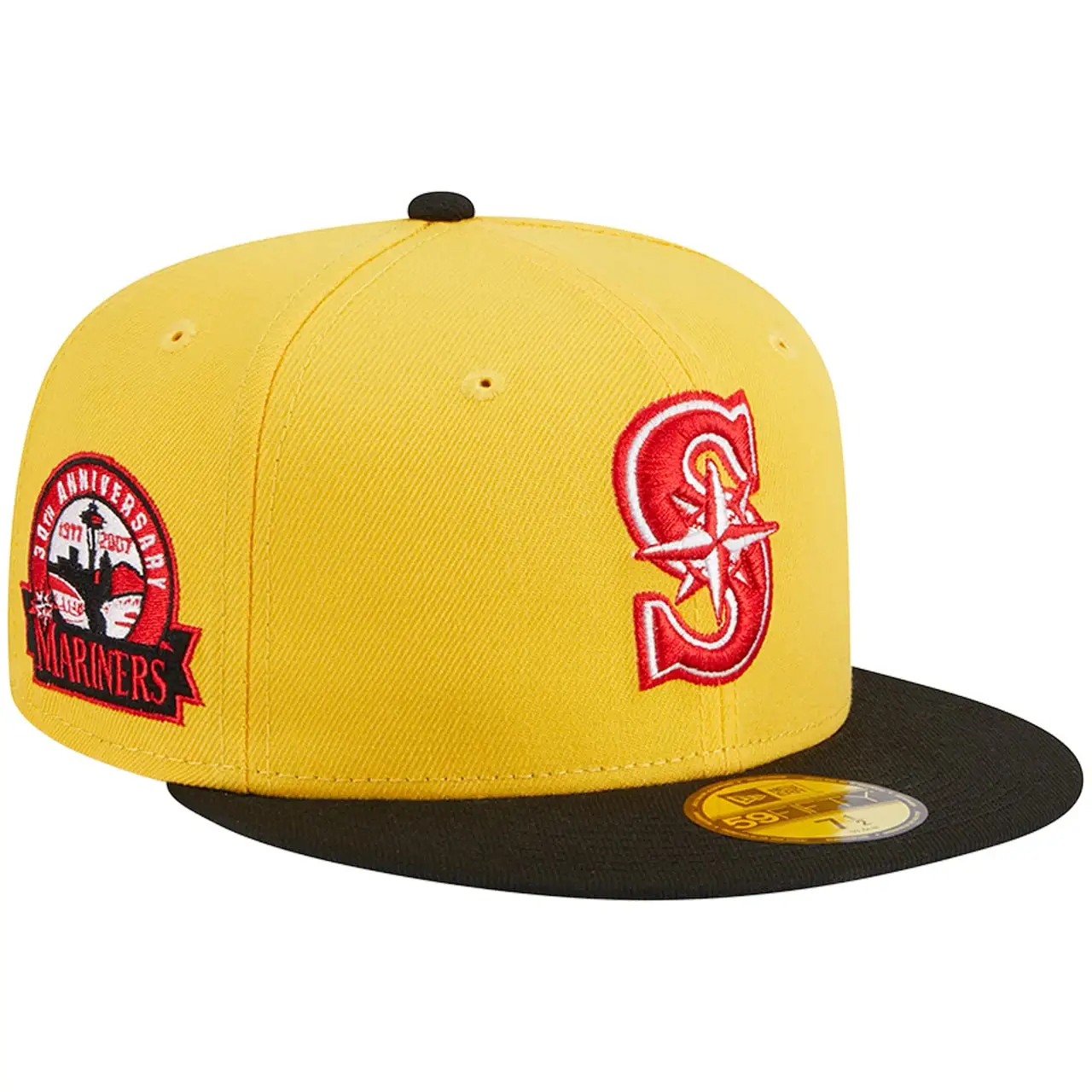 Men's Seattle Mariners New Era Yellow/Black Grilled 59FIFTY Fitted Hat 3 Men's Seattle Mariners New Era Yellow/Black Grilled 59FIFTY Fitted Hat