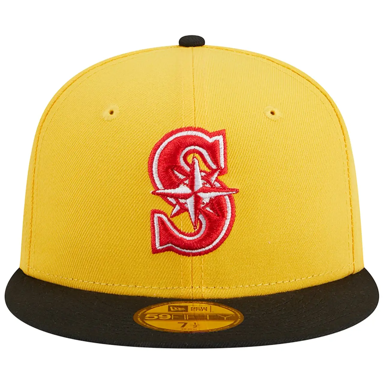 Men's Seattle Mariners New Era Yellow/Black Grilled 59FIFTY Fitted Hat 4 Men's Seattle Mariners New Era Yellow/Black Grilled 59FIFTY Fitted Hat - Image 2