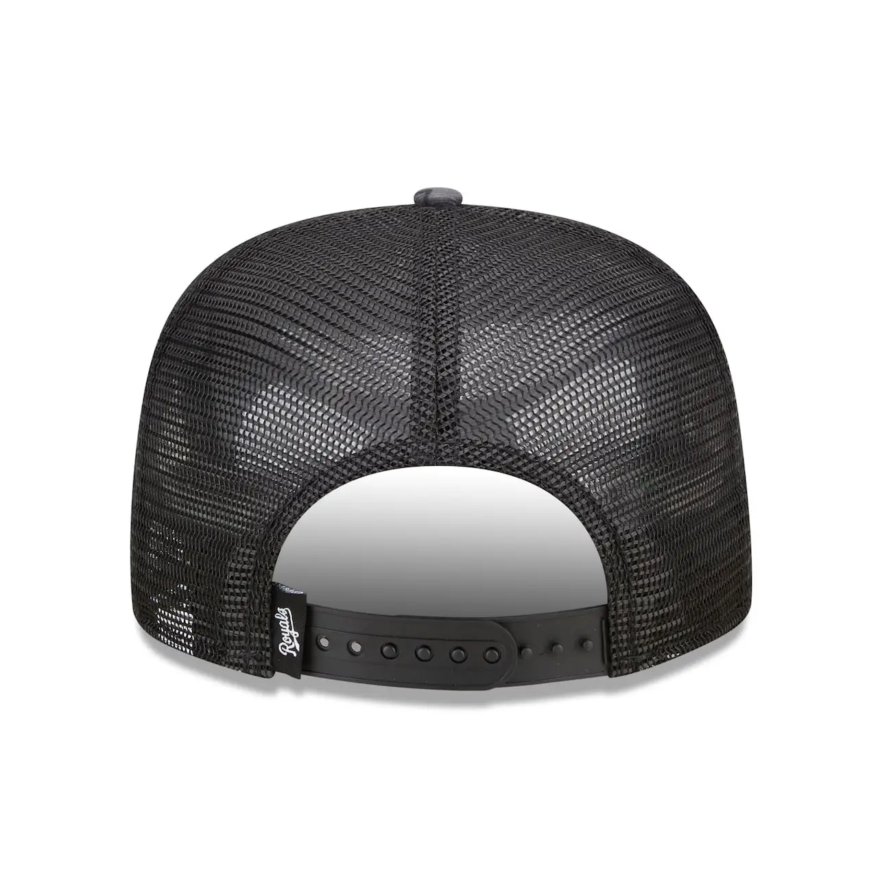 Men's Kansas City Royals New Era Black Repeat A-Frame 9FIFTY Trucker Snapback Hat 6 Men's Kansas City Royals New Era Black Repeat A-Frame 9FIFTY Trucker Snapback Hat - Image 4