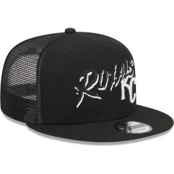 Men's Kansas City Royals New Era Black Street Trucker 9FIFTY Snapback Hat