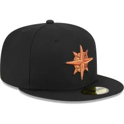Men's Seattle Mariners New Era Black Metallic Pop 59FIFTY Fitted Hat -Baseball Shop mens new era black seattle mariners metallic pop 59fifty fitted hat ss5 p 5047347pv 3u ahykvuvwjvwta1kiussev lck06vxga9qly5mvpsiv