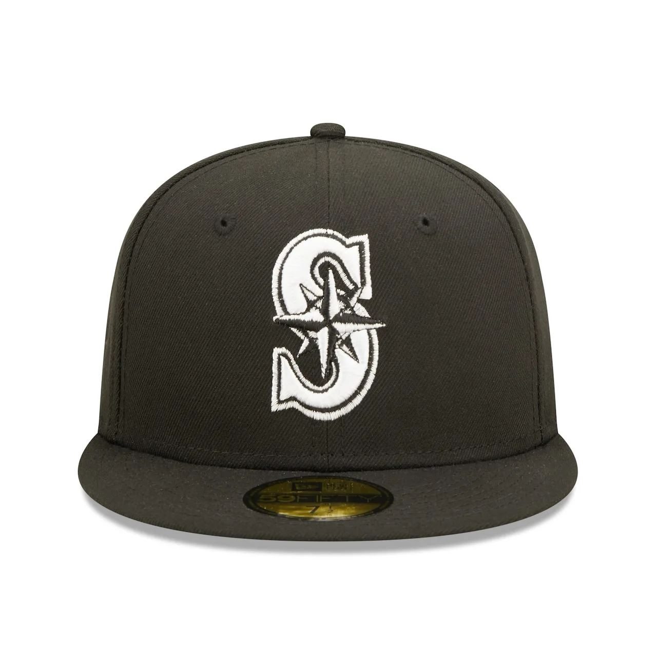 Men's Seattle Mariners New Era Black Team Logo 59FIFTY Fitted Hat 4 Men's Seattle Mariners New Era Black Team Logo 59FIFTY Fitted Hat - Image 2