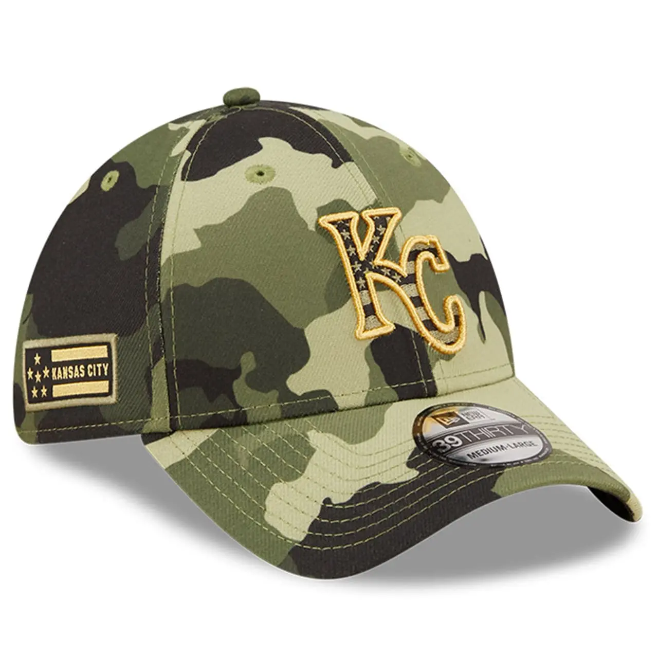 Men's Kansas City Royals New Era Camo 2022 Armed Forces Day 39THIRTY Flex Hat 3 Men's Kansas City Royals New Era Camo 2022 Armed Forces Day 39THIRTY Flex Hat