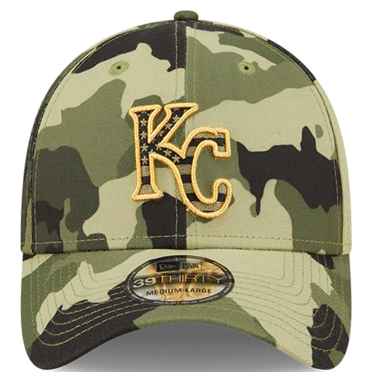 Men's Kansas City Royals New Era Camo 2022 Armed Forces Day 39THIRTY Flex Hat 4 Men's Kansas City Royals New Era Camo 2022 Armed Forces Day 39THIRTY Flex Hat - Image 2