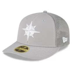 Men's Seattle Mariners New Era Gray 2023 On-Field Batting Practice Low Profile 59FIFTY Fitted Hat