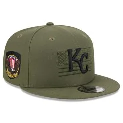 Men's Kansas City Royals New Era Green 2023 Armed Forces Day 9FIFTY Snapback Adjustable Hat