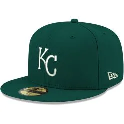 Men's Kansas City Royals New Era Green White Logo 59FIFTY Fitted Hat