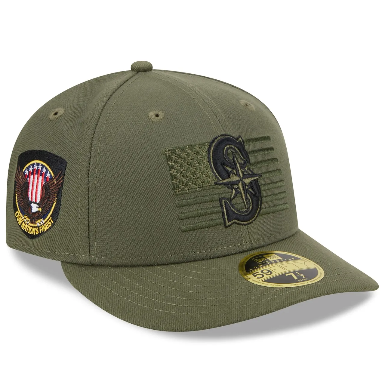 Men's Seattle Mariners New Era Green 2023 Armed Forces Day Low Profile 59FIFTY Fitted Hat 3 Men's Seattle Mariners New Era Green 2023 Armed Forces Day Low Profile 59FIFTY Fitted Hat