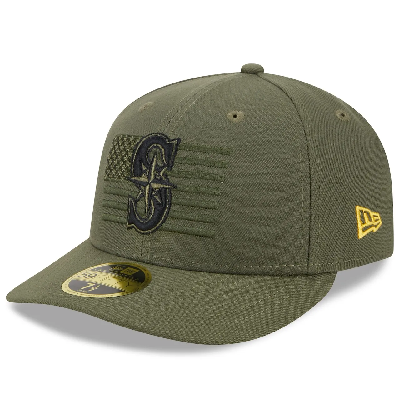 Men's Seattle Mariners New Era Green 2023 Armed Forces Day Low Profile 59FIFTY Fitted Hat 5 Men's Seattle Mariners New Era Green 2023 Armed Forces Day Low Profile 59FIFTY Fitted Hat - Image 3