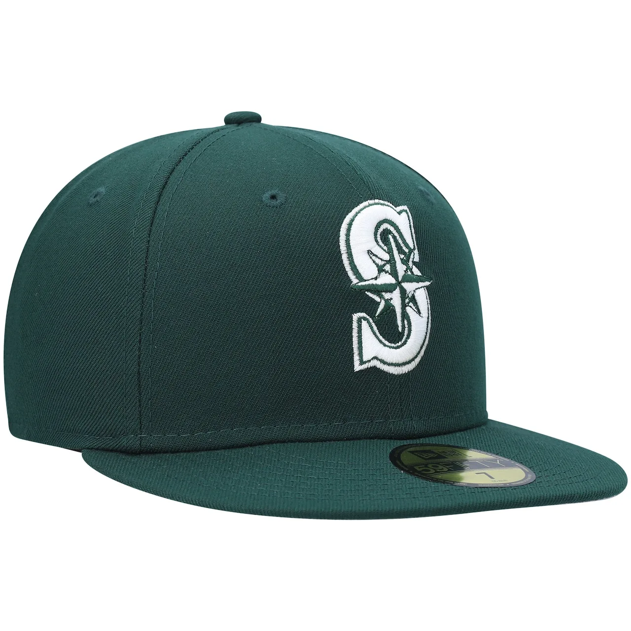 Men's Seattle Mariners New Era Green White Logo 59FIFTY Fitted Hat 5 Men's Seattle Mariners New Era Green White Logo 59FIFTY Fitted Hat - Image 3