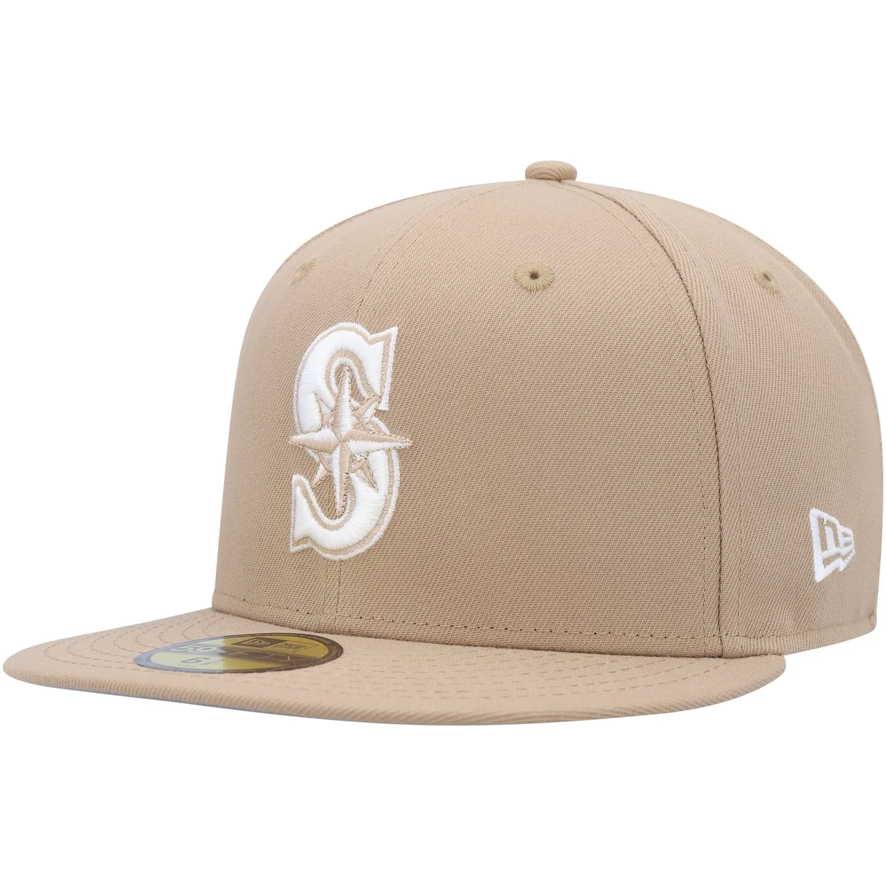 Men's Seattle Mariners New Era Khaki 59FIFTY Fitted Hat 3 Men's Seattle Mariners New Era Khaki 59FIFTY Fitted Hat