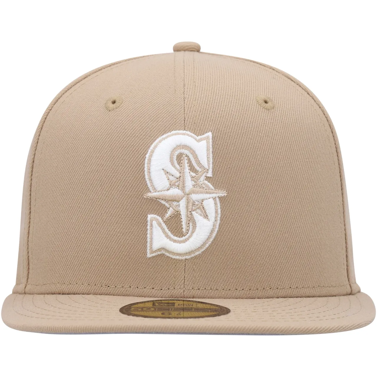 Men's Seattle Mariners New Era Khaki 59FIFTY Fitted Hat 4 Men's Seattle Mariners New Era Khaki 59FIFTY Fitted Hat - Image 2