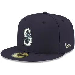 Men's Seattle Mariners New Era Navy White Logo 59FIFTY Fitted Hat