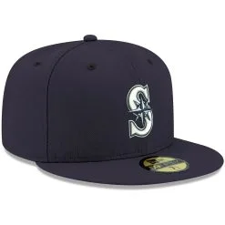 Men's Seattle Mariners New Era Navy White Logo 59FIFTY Fitted Hat -Baseball Shop mens new era navy seattle mariners white logo 59fifty fitted hat pi4208000 altimages ff 4208763 853acae601651486fe88alt3 full