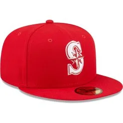 Men's Seattle Mariners New Era Red White Logo 59FIFTY Fitted Hat -Baseball Shop mens new era red seattle mariners white logo 59fifty fitted hat pi4692000 altimages ff 4692875 303f044a1f77975b1d4falt3 full