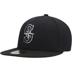 Men's Seattle Mariners New Era Black On Black Dub 59FIFTY Fitted Hat