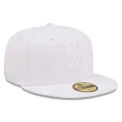 Men's Seattle Mariners New Era White On White 59FIFTY Fitted Hat -Baseball Shop mens new era seattle mariners white on white 59fifty fitted hat pi4731000 altimages ff 4731078 9f1da7bae6294818e725alt3 full