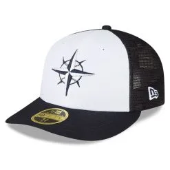 Men's Seattle Mariners New Era White/Navy 2023 On-Field Batting Practice Low Profile 59FIFTY Fitted Hat