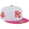 Men's Kansas City Royals New Era White/Pink 50th Team Anniversary 59FIFTY Fitted Hat