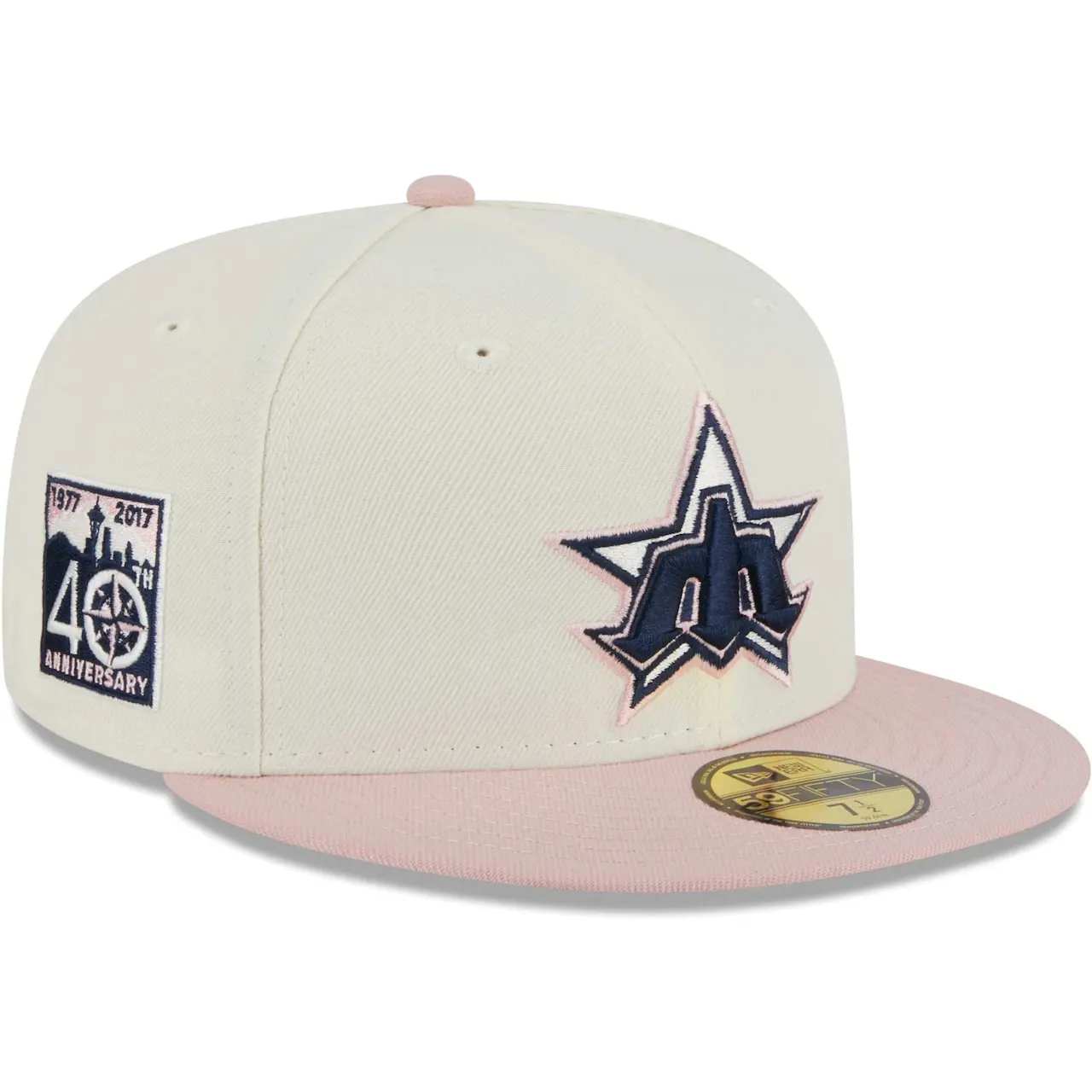 Men's Seattle Mariners New Era White/Pink Chrome Rogue 59FIFTY Fitted Hat 3 Men's Seattle Mariners New Era White/Pink Chrome Rogue 59FIFTY Fitted Hat
