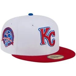 Men's Kansas City Royals New Era White/Red Undervisor 59FIFTY Fitted Hat