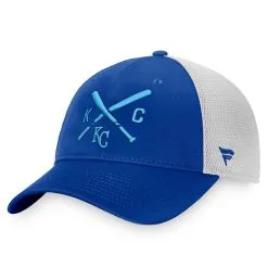 Men's Kansas City Royals Fanatics Branded Royal/White Iconic Cross Bat Trucker Snapback Hat