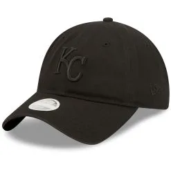 Women's Kansas City Royals New Era Black On Black Core Classic II 9TWENTY Adjustable Hat